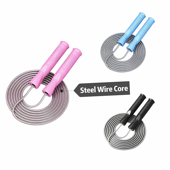 Ready Fitness Steel Wire Jump Rope – Smooth Bearings & Adjustable PVC Cable