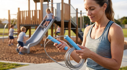 Ready Fitness Steel Wire Jump Rope – Smooth Bearings & Adjustable PVC Cable