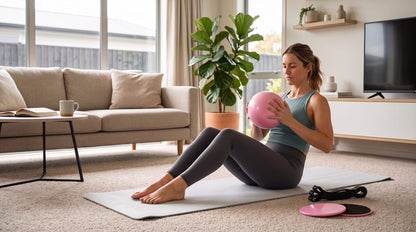Ready Fitness Core Training Set – Pilates Ball, Resistance Band & Sliders