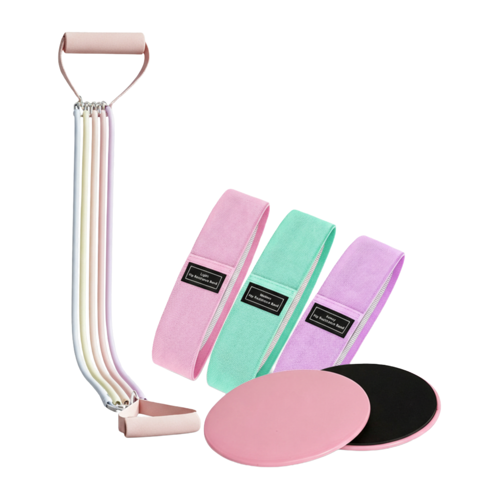 Pre‑Order –  Ready Fitness Beginner Essentials Set – Pilates Bar, Resistance Band & Core Sliders