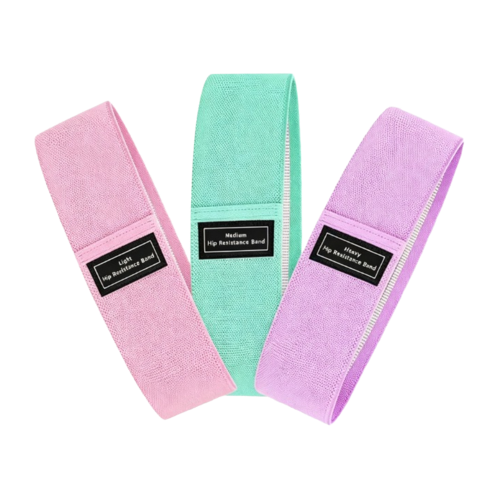 Ready Fitness Fabric Resistance Bands – 3‑Band Set (Light/Medium/Heavy)
