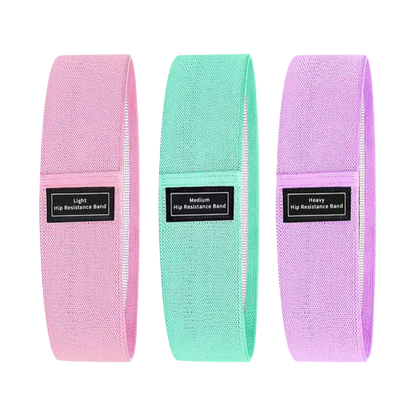 Ready Fitness Fabric Resistance Bands – 3‑Band Set (Light/Medium/Heavy)