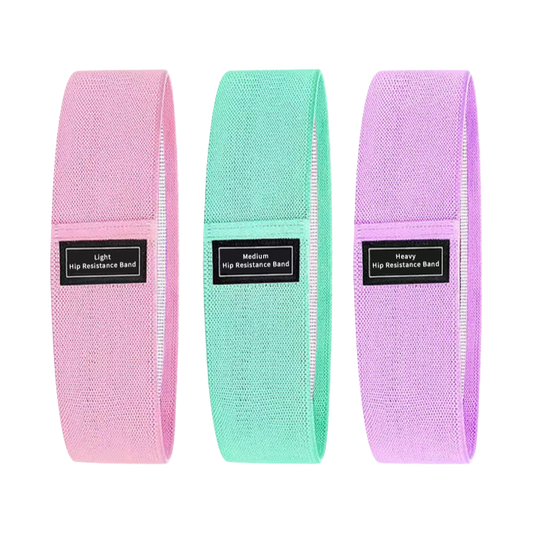 Ready Fitness Fabric Resistance Bands – 3‑Band Set (Light/Medium/Heavy)
