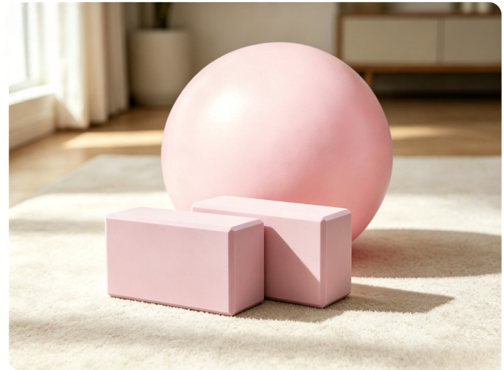 Ready Fitness Yoga Starter Set – Pilates Ball & Yoga Blocks