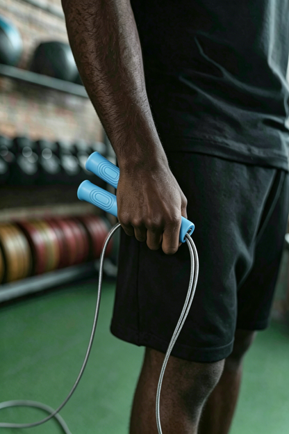 Ready Fitness Steel Wire Jump Rope – Smooth Bearings & Adjustable PVC Cable
